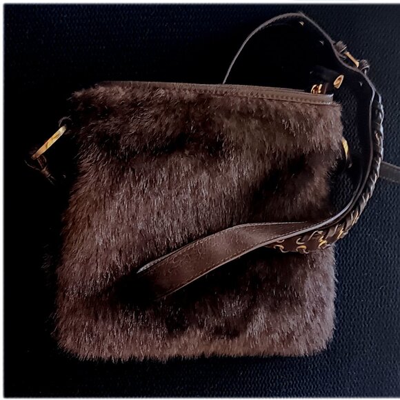 Tiannl Handbags - Tiannl Small Brown Fur Purse
